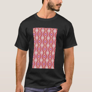 CAMISETA OLA DE RETRO DE LOS AÑOS 1960 Y PATRÓN DE CÍRCULO