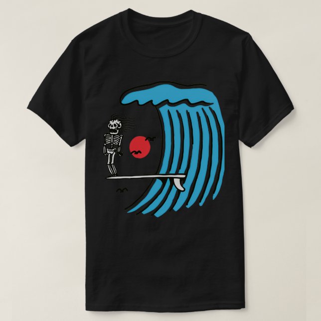 Camiseta Ola de surf de Skeleton (Diseño del anverso)