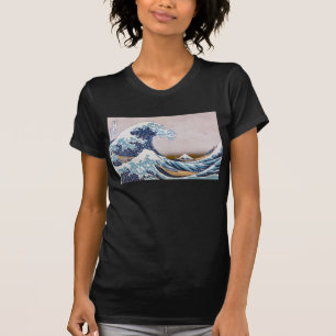 Camiseta Ola de tsunami frente a Kanagawa Japón por Hokusai