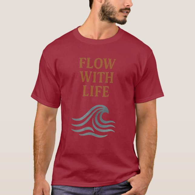 Camiseta Ola Fluye Con La Vida (Anverso)