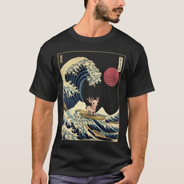 Camiseta Ola Japonesa de Surf Reindeer Kanagawa (Anverso)