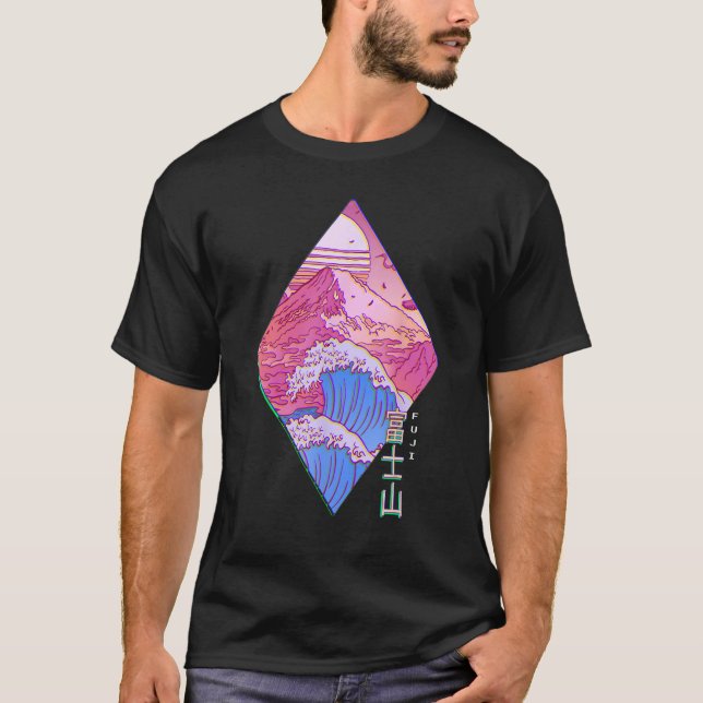 Camiseta Ola japonesa del Monte Fuji frente a la trampa jap (Anverso)