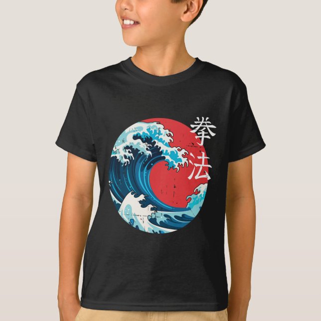 Camiseta Ola japonesa retro kenipo karate arte marcial (Anverso)