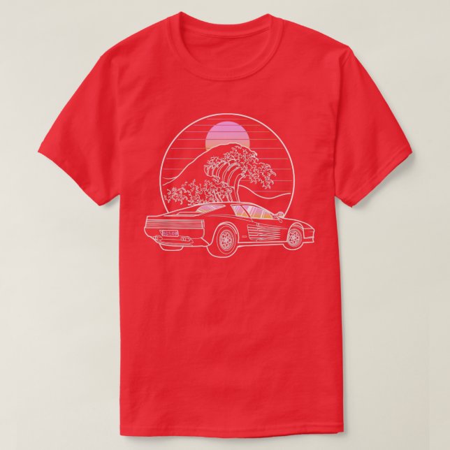 Camiseta Ola japonesa Retro Testarossa (Diseño del anverso)