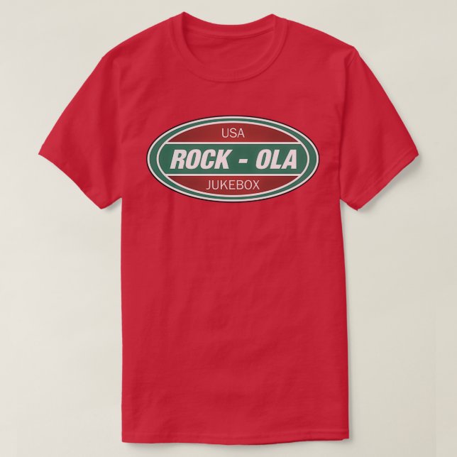 Camiseta Ola Jukebox de rock vintage (Diseño del anverso)