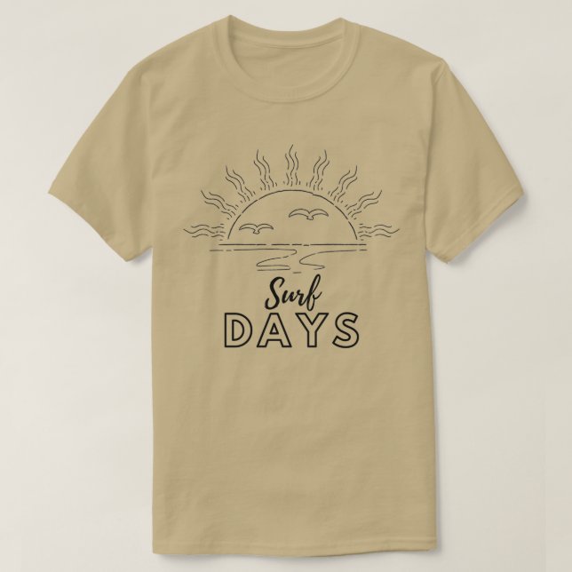 Camiseta Ola simple de los días de surf con atardecer (Diseño del anverso)