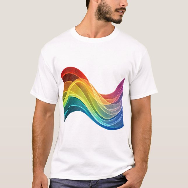 Camiseta Olas abstractas de arcoíris fluidas (Anverso)