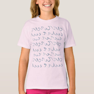 Camiseta Olas Abstracto mínimo Mano dibujada patrón marino