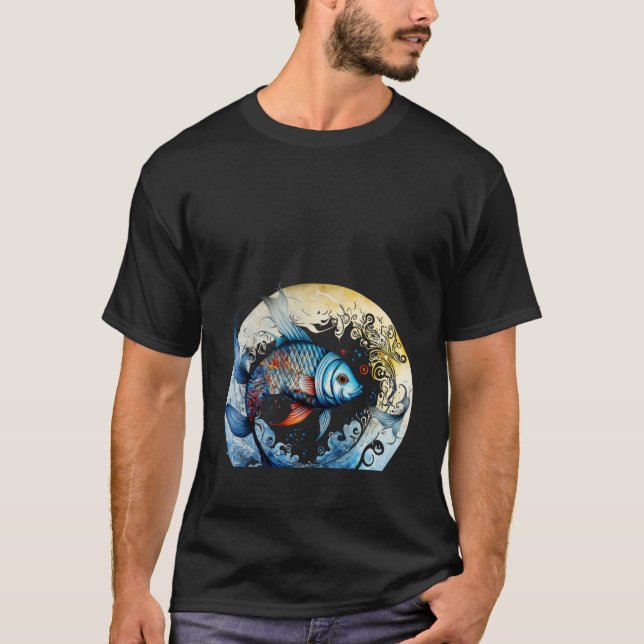 Camiseta Olas Agua Pescado (Anverso)