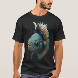Camiseta Olas Caprichosas Arte de Pelo de Pez Divertido Sal
