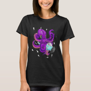 Camiseta Olas de animales oceánicos Octopus de calamar acua