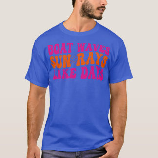 Camiseta olas de barco rayos solares días de lago 1
