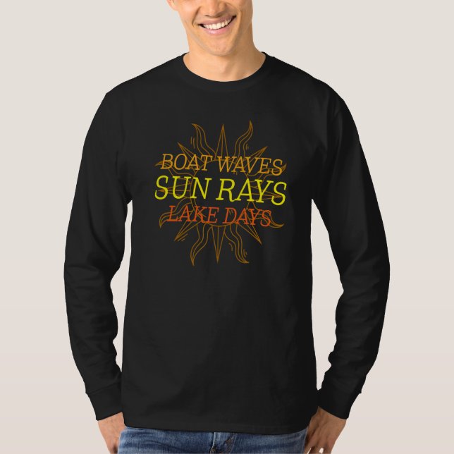 Camiseta Olas de barco Sun Rays Lake Days (Anverso)