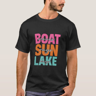 Camiseta Olas de barco Sun Rays Lake Days Familia Verano Va