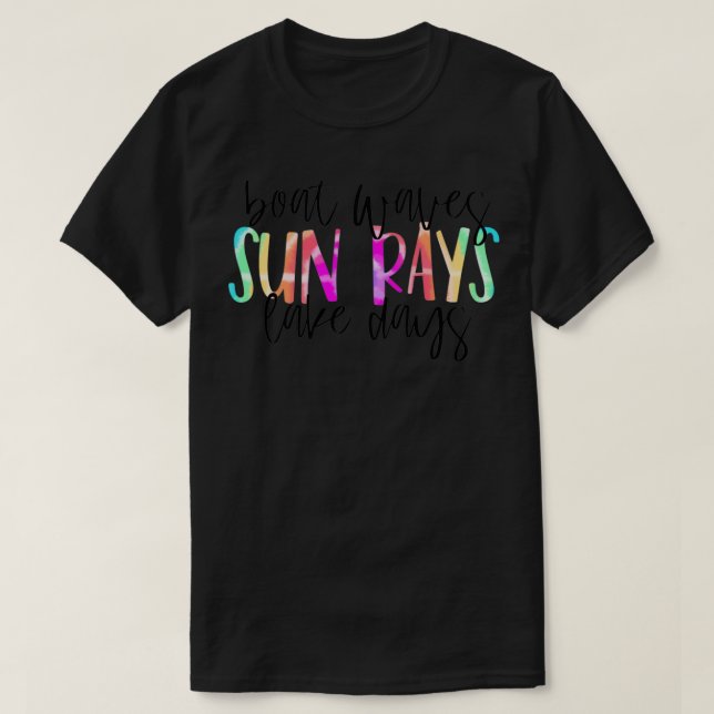 Camiseta Olas de barco Sun Rays Lake Days Summer Vibes Summ (Diseño del anverso)