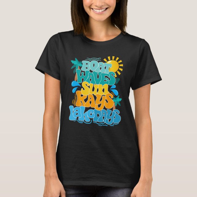 Camiseta Olas de barco Sun Rays Lake Days Vacaciones (Anverso)