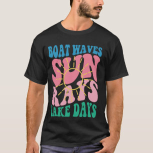 Camiseta Olas de barco Sun Rays Lake Days Verano Retro Groo