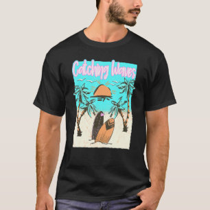 Camiseta Olas de caza Surfing Beach Vintage Surf