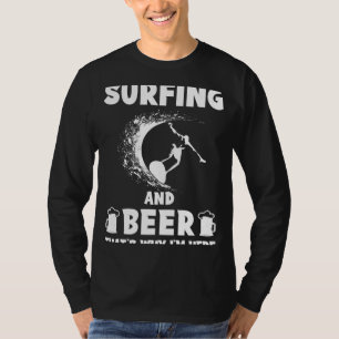 Camiseta Olas de caza y cosecha con surf y té de cerveza