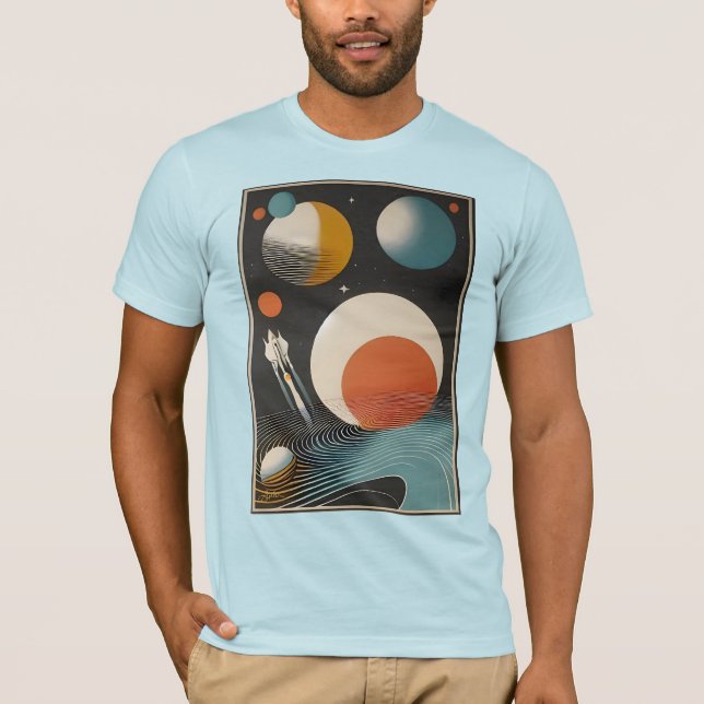 Camiseta Olas de galaxia de arte de la era del espacio de m (Anverso)