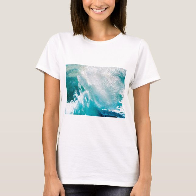 CAMISETA OLAS DE MAR BLANCAS AZULES EN LA TORMENTA (Anverso)