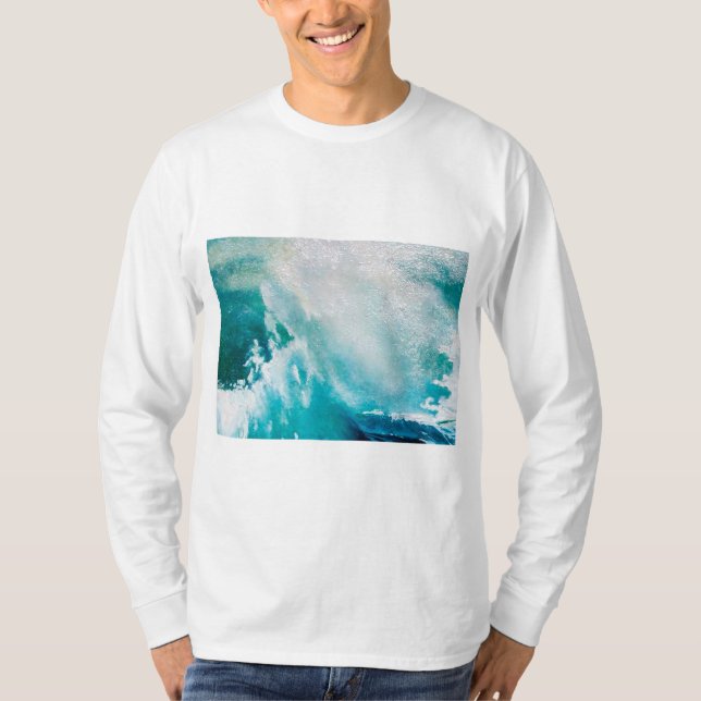 CAMISETA OLAS DE MAR BLANCAS AZULES EN LA TORMENTA (Anverso)