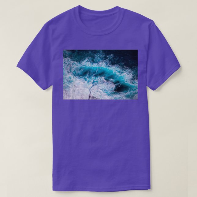 Camiseta Olas de mar estrellándose contra rocas Ondas de ba (Diseño del anverso)