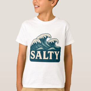 Camiseta Olas de Playa Azules Saladas   Vida Costera