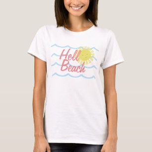 Camiseta Olas de Playa de Verano Sol Adorable