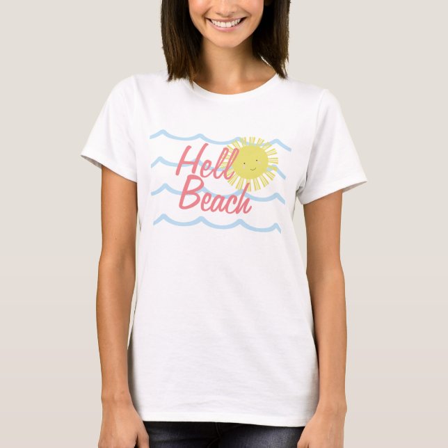 Camiseta Olas de Playa de Verano Sol Adorable (Anverso)