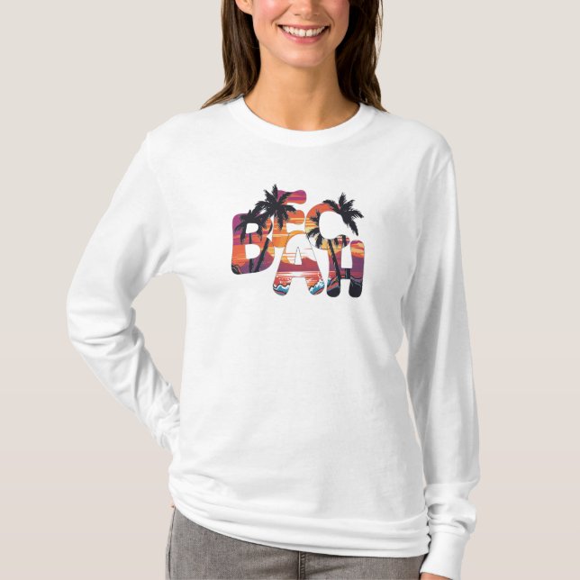 Camiseta Olas de Playa Palmeras (Anverso)