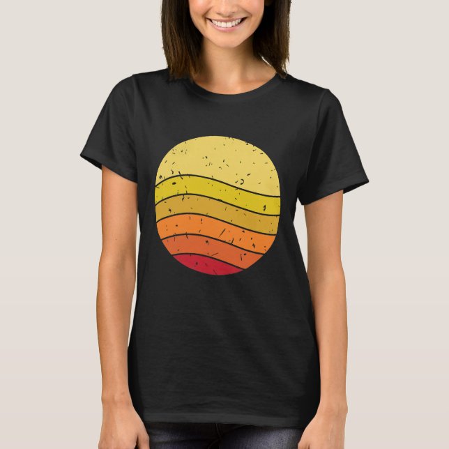 Camiseta Olas de puesta de sol retro con gráfico circular d (Anverso)