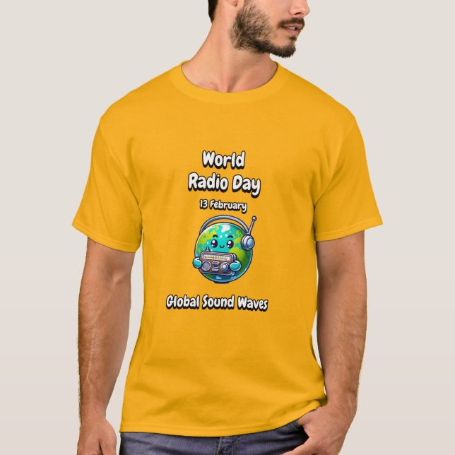 Camiseta Olas de sonido globales. (Anverso)