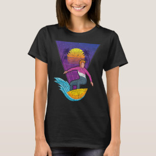 Camiseta Olas de Surfboard Surfieron Palmeras Tropicales Va