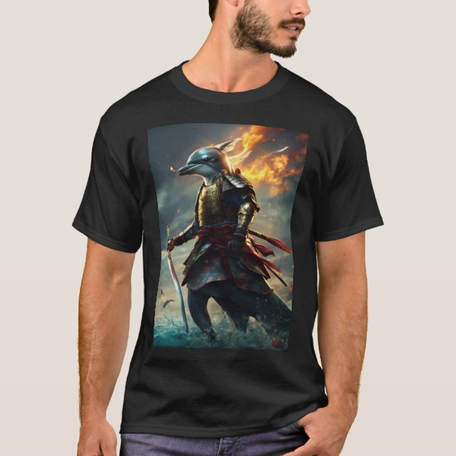 Camiseta Olas de valor: El delfín samurai" (Anverso)