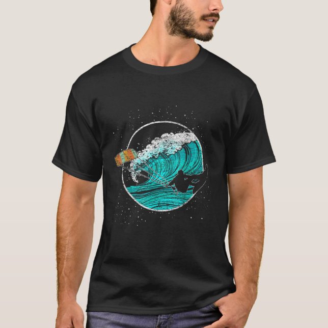 Camiseta Olas del Mar del Océano Agua Viento Kitesurfing T  (Anverso)