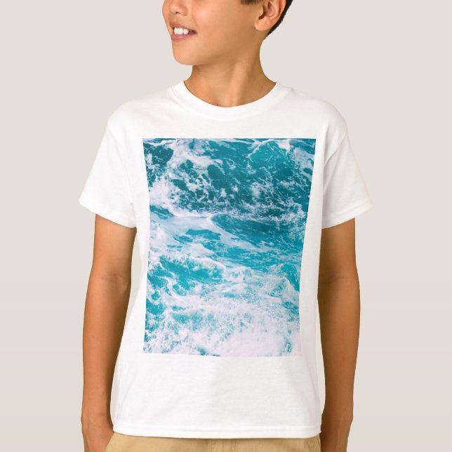 Camiseta Olas del océano azul (Anverso)