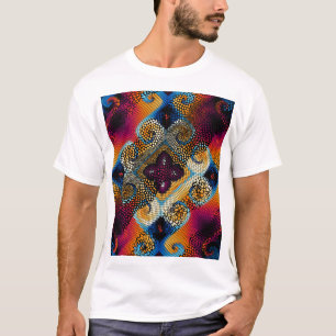 Camiseta Olas diagonales ornamentales: textura mosaica