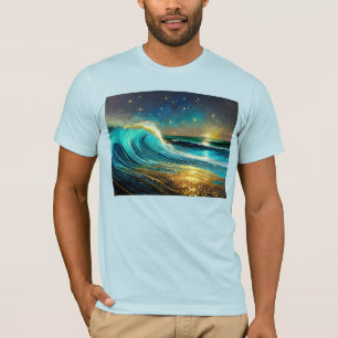 Camiseta Olas Divergentes Brillantes del Océano