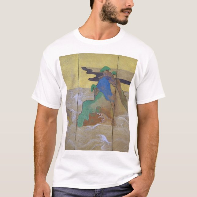 Camiseta Olas en Matsushima (izquierda), Tawaraya Sotatsu (Anverso)