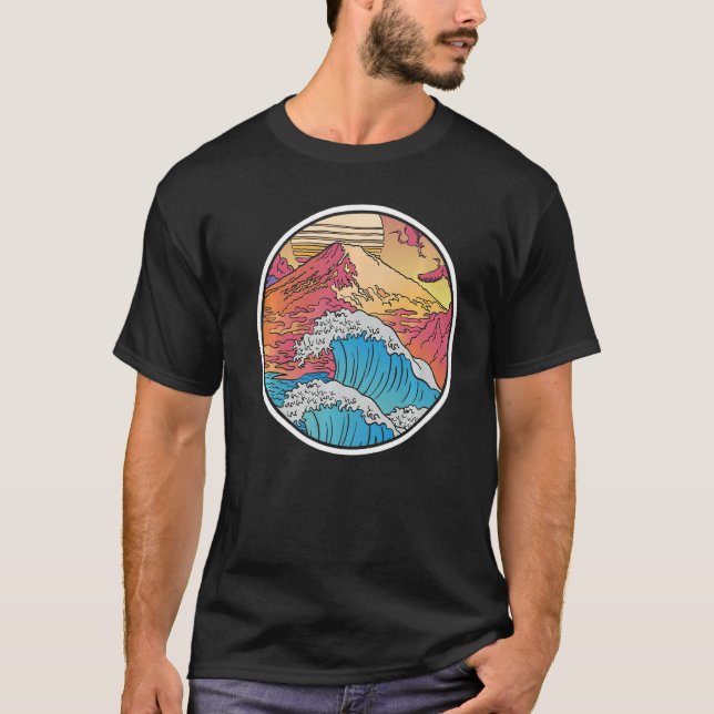 Camiseta Olas japonesas ondas kanagawa Monte Fuji Japón Vap (Anverso)