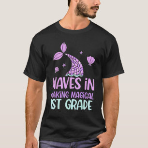 Camiseta Olas mágicas de sirena 1º grado Cute Primer Día Sc