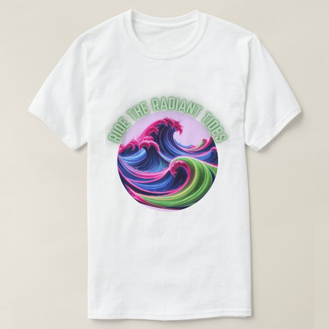 Camiseta Olas místicas de neón - Subir las mareas radiantes (Diseño del anverso)