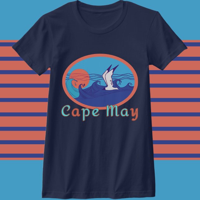 Camiseta Olas oceánicas de gaviota y sol de mayo del Cabo (Subido por el creador)