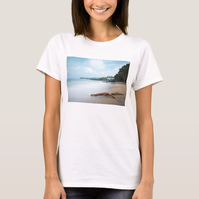 Camiseta Olas oceánicas en la playa de Sandy (Anverso)