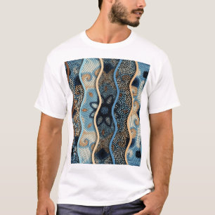 Camiseta Olas Ornadas: Textura de mosaico.