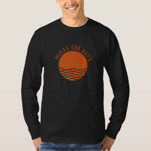 Camiseta Olas Para Días  Chica Surfista Chico Tablero De Su