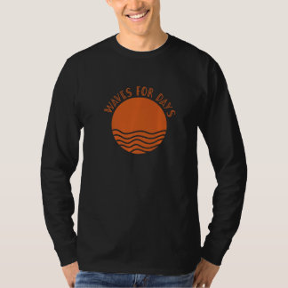 Camiseta Olas Para Días Chica Surfista Chico Tablero De Su
