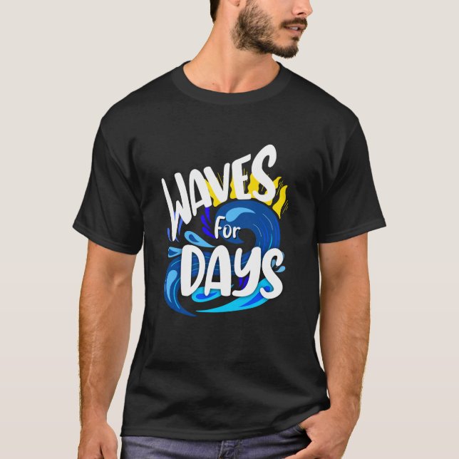 Camiseta Olas Por Días, Vida En La Playa, Mar Océano (Anverso)