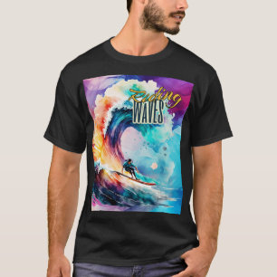 Camiseta Olas, surf en un océano colorido, deporte